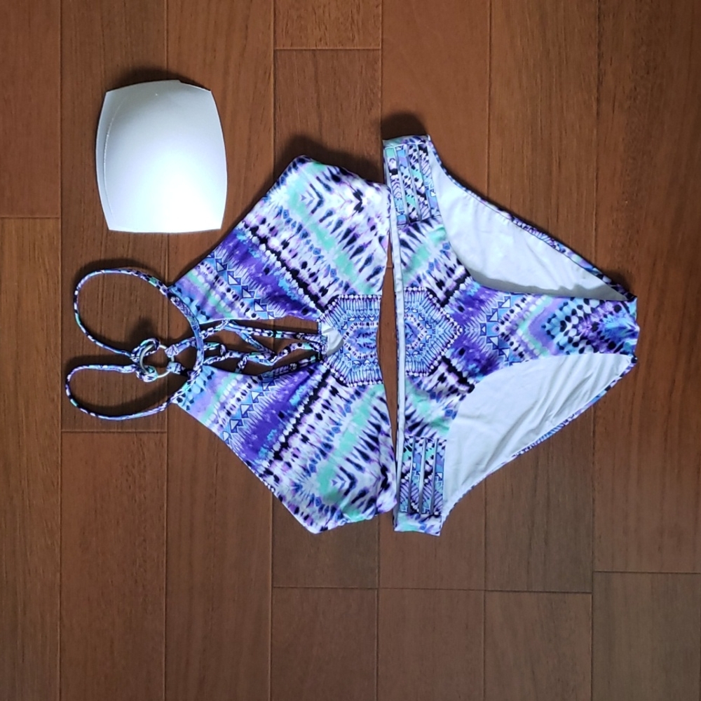Anthropologie Red Carter high neck bikini set (0426)